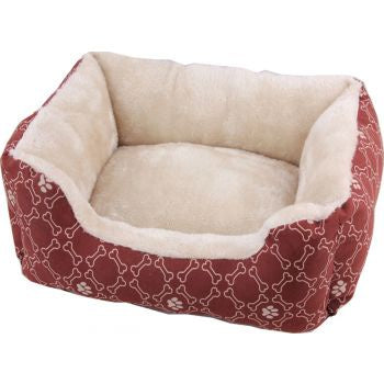 Square Dog Bed - Wine Red Medium