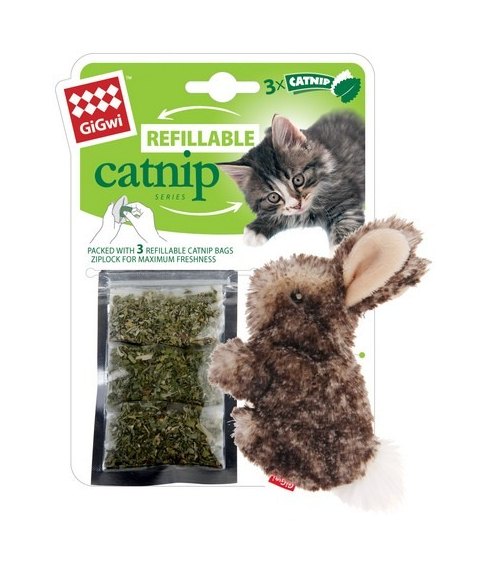 RABBIT REFILLABLE CATNIP W/3TEABAGS