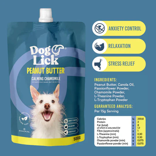 Dog Lick Peanut Butter Calming Chamomile 500g