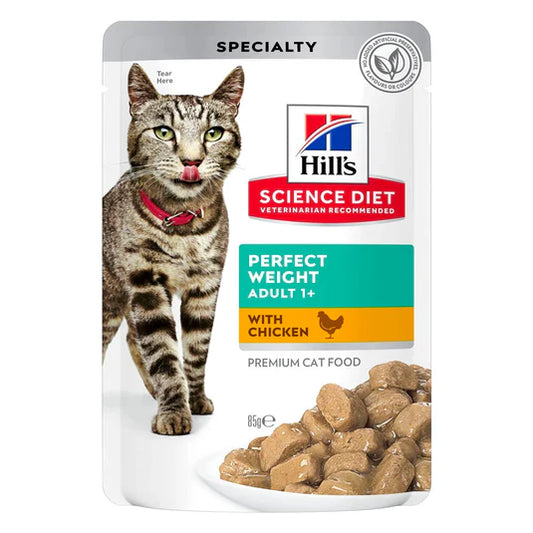 Hills Science Plan Feline Perfect Weight Chicken and Salmon Multi Pack Box