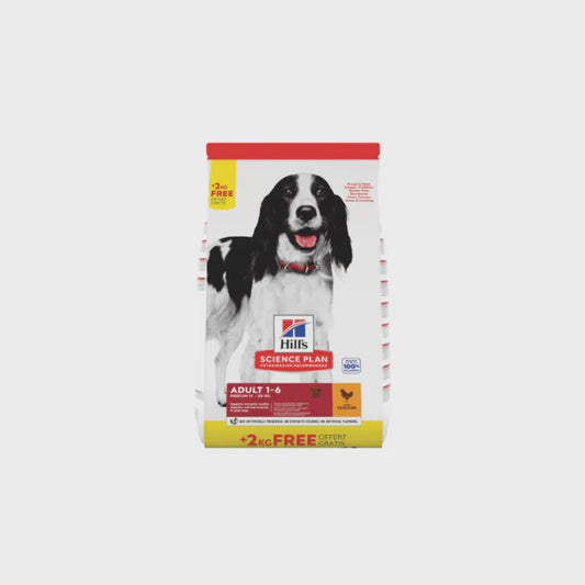 Hills Science Plan Adult Medium Breed Chicken 14kg Bonus Bag (12kg + 2kg FREE)