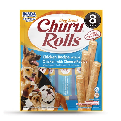 INABA Dog Churu Rolls Chicken Wraps with Cheese
