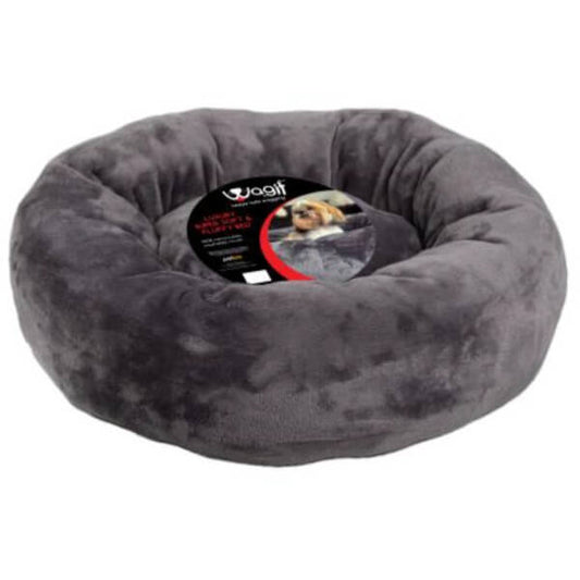 Wagit Mongolian Fleece Round Bed (Grey)