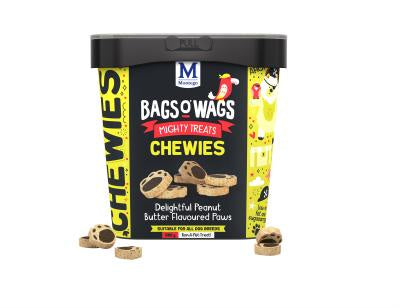 Montego Bags O' Wags Delightful Peanut Butter Flavoured Paws Dog Treats 500 g