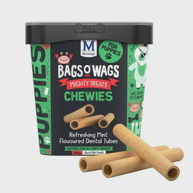 Bags O’ Wags Puppy Chewies Refreshing Mint Flavoured Dental Tubes