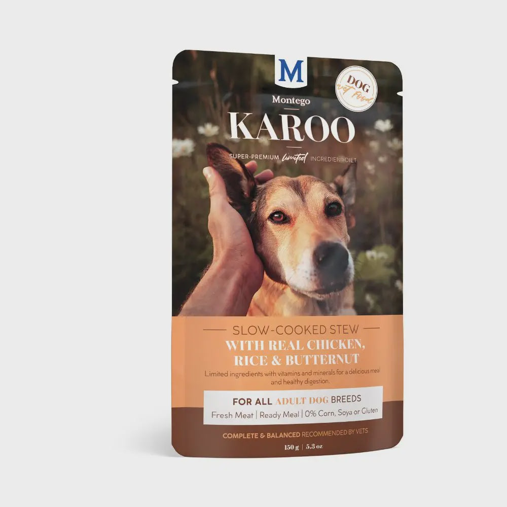 KAROO Wet Adult Dog Food - Chicken & Butternut - 8 x 150g Pouches