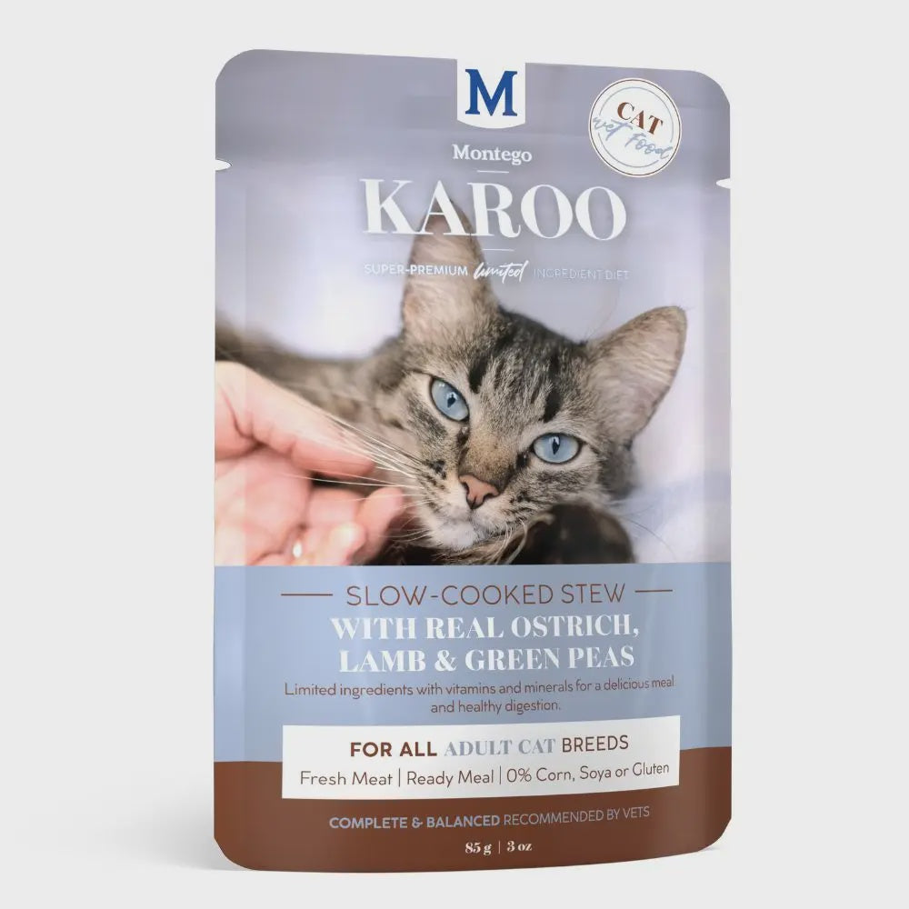 Karoo Ostrich, Lamb and Green Peas Cat Wet Food Pouches