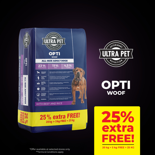 OPTIWOOF ADULT BEEF & RICE LTO 20+5kg PROMOTION