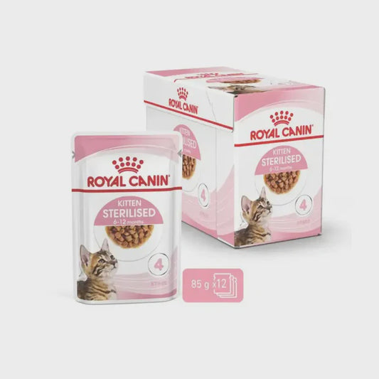 Sterilised Kitten Chunks in Jelly Wet Cat Food Box of 12