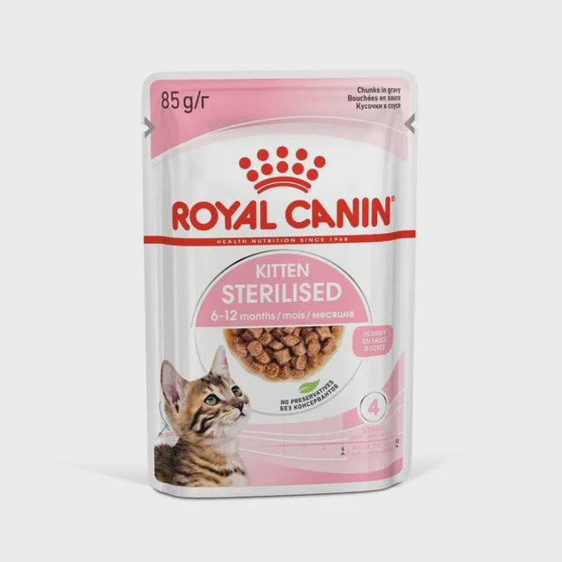 Sterilised Kitten Chunks in Gravy Wet Cat Food Pouch