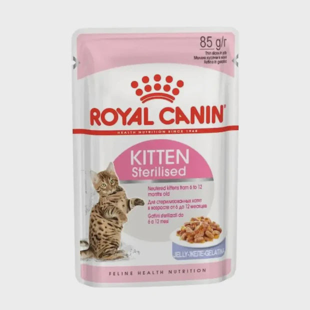 Sterilised Kitten Chunks in Jelly Wet Cat Food Pouch