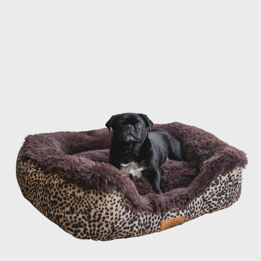 Calming Slumber Bed Leopard Print and Brown Medium