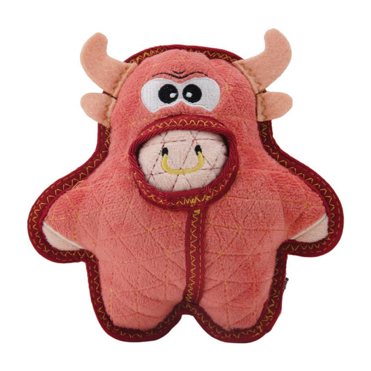 Xtreme Seamz Bull Pink Plush Dog Toy