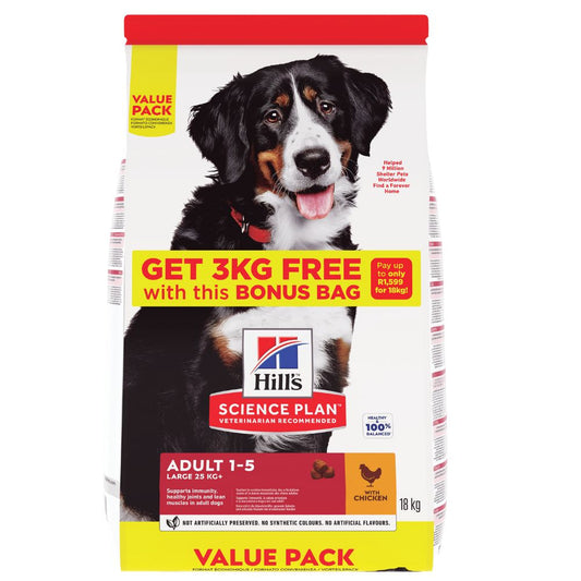 Science Plan Canine Adult Large Breed Chicken 18kg BONUS BAG