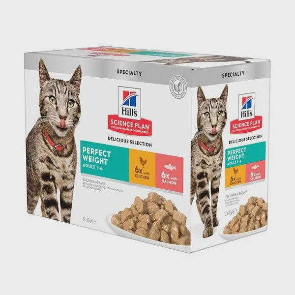 Hill's Science Plan Feline Perfect Weight Chicken & Salmon Multipack Wet Cat Food Pouch