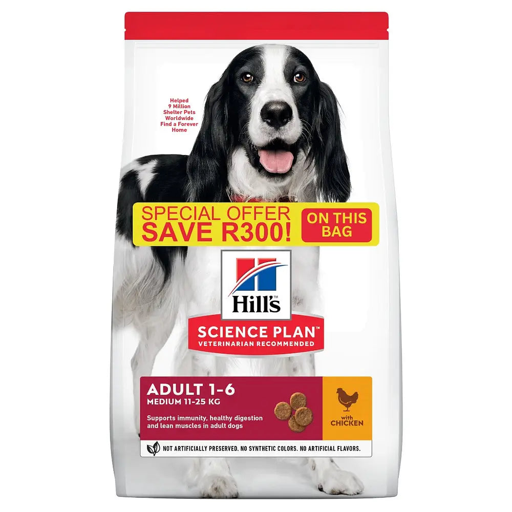 Hill's Canine Adult Medium Chicken 12kg BONUS BAG