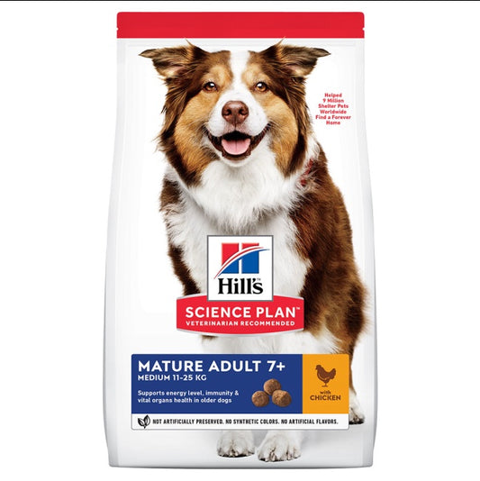 Hill's Science Plan Mature Adult Medium Dry Dog Food Chicken Flavour
