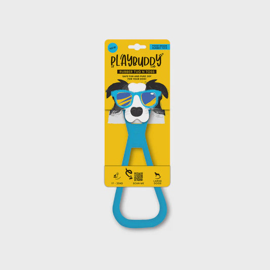 Tug and Toss Blue Dog Toy