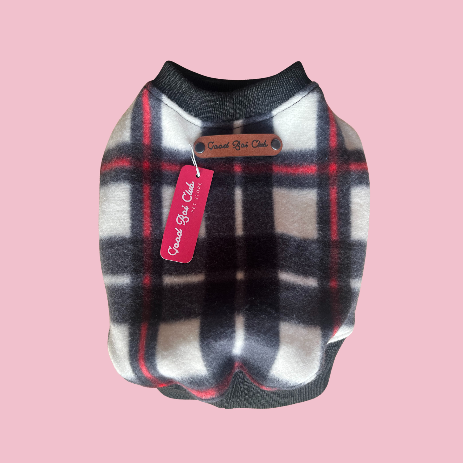 Plaid Pooch Sleeveless Jumper (Black & White)