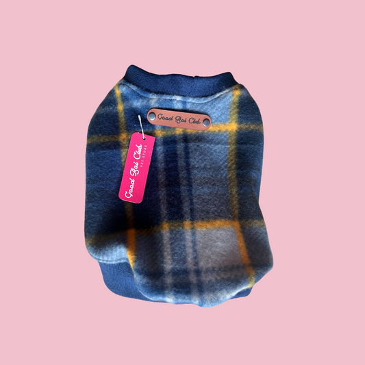 Plaid Pooch Sleeveless Jumper (Navy)