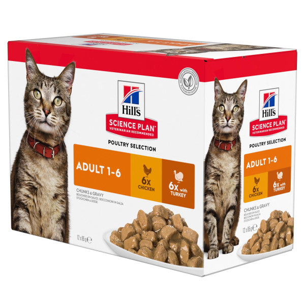 Hills Science Plan Feline Adult - Chicken & Turkey Selection Box