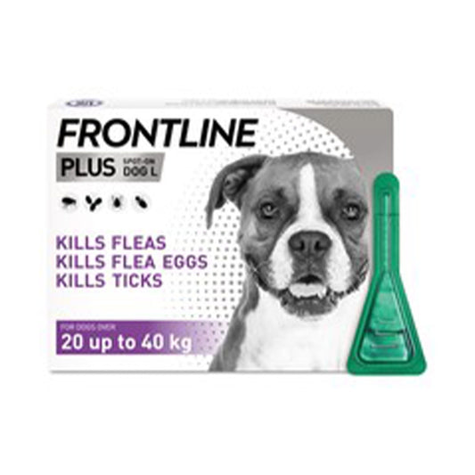 Frontline Plus Dog Tick & Flea (20-40kg) Large 3 pack