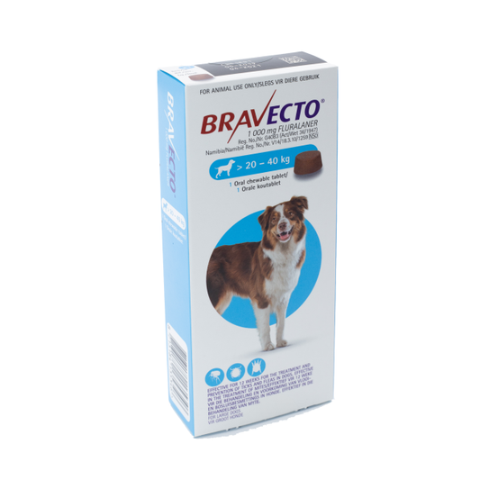 Bravecto Chew Dog Large (20–40kg) 1x1000 mg Blue