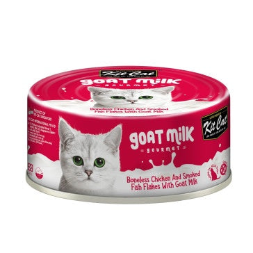 Kit Cat Boneless Chicken Shreds & Smoked Fish Flakes With Goat Milk 70g