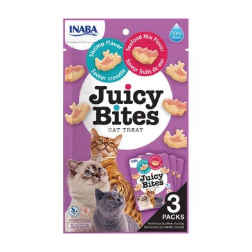 Juicy Bites Shrimp & Seafood Mix Cat Treats (3 Pack)