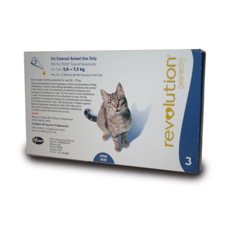 Revolution Spot On Cat (2.6-7.5 kg) 3 pack (3x0.75ml) Blue