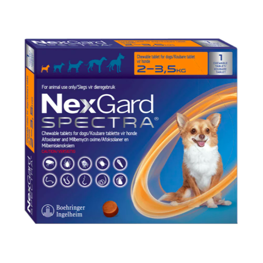 NexGard Spectra X-Small 2-3.5 Kg Single Tablet Orange