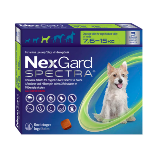 NexGard Spectra Medium 7.6-15 Kg Single Tablet Green