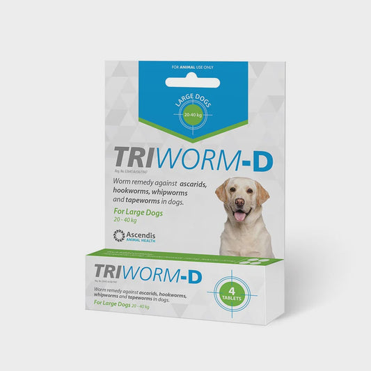 Triworm-D Dewormer for Large Dogs (20-40kg) (4 tabs)